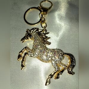 Beautiful Rinestone Horse Keychain